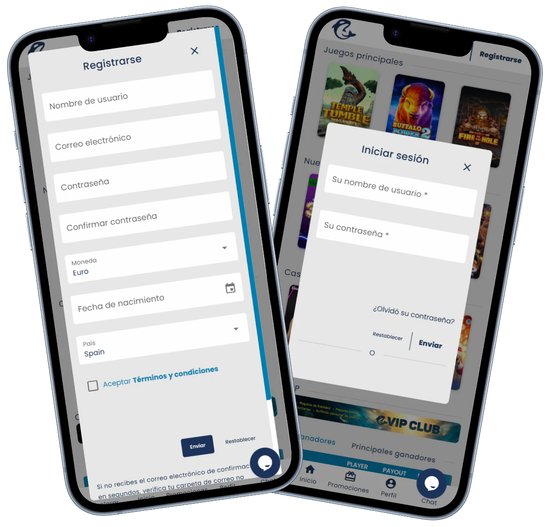 Registro e inicio de sesión en Casino Orca